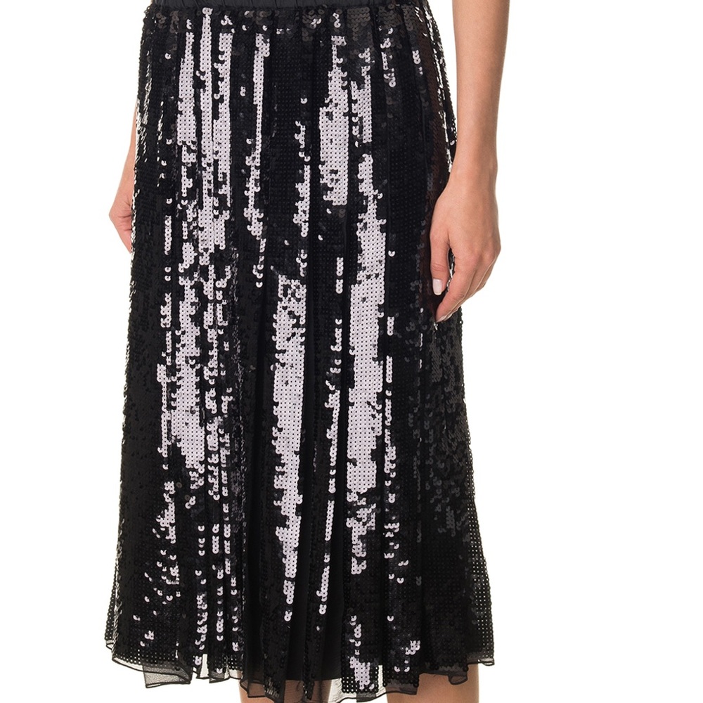 Eclair Pleated Tibi Skirt. Silk and Sequins